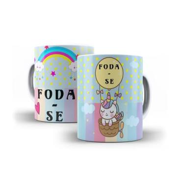 Imagem de Caneca Porcelana Unicórnio Frase Engraçada + Caixinha - RYLLO