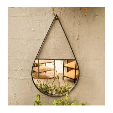 Imagem de Moldura Espelho Industrial Gota - Reevall, Preto