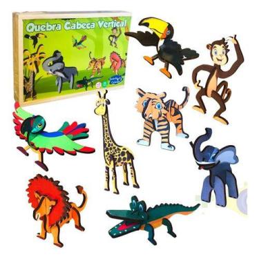 Imagem de Quebra Cabeça 3d De Animais Didático Educativo Em Madeira - sonho de c