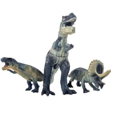 Imagem de 3 Dinossauros Miniaturas P/ Crianças Brinquedo - Db Play