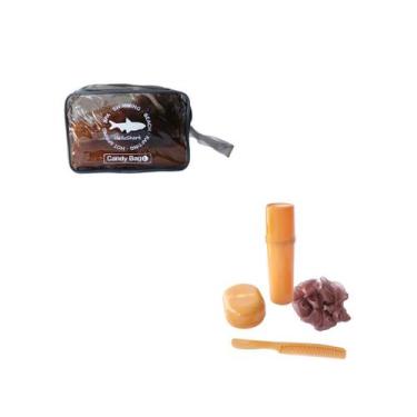 Imagem de Kit viagem nécessaire de plástico candy bag com 4 peças - Amigold, Mar