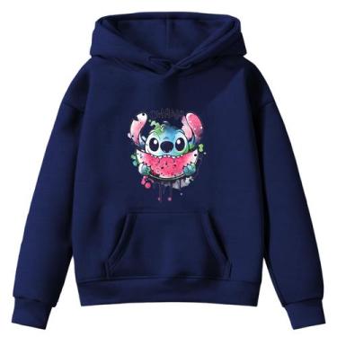 Imagem de Moletom Infantil Sti-tch Ohana Felicidade Desenho Infância Bolso Cangu