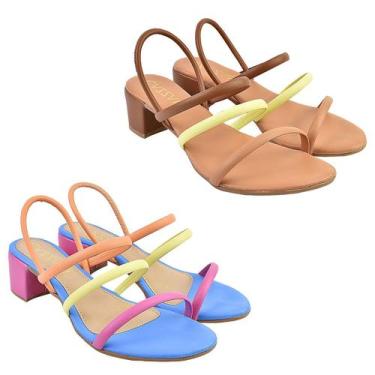 Imagem de Kit 2 Salto Alto De Marca Oferta Queima de Estoque 2 Pares - Cassi, Az