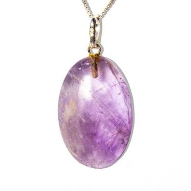 Imagem de Colar Cabochão Ametista Castoação Pino Prata 950 - CristaisdeCurvelo