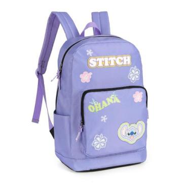 Imagem de Mochila Escolar Juvenil Lilo Stitch - Luxcel, Lilás