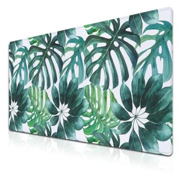 Imagem de Samgula Tapete de mouse grande verde para mesa, mouse pads de jogos, tapetes de computador, tapete de mesa completo à prova d'água base de borracha antiderrapante, 35,4 x 39,9 cm para