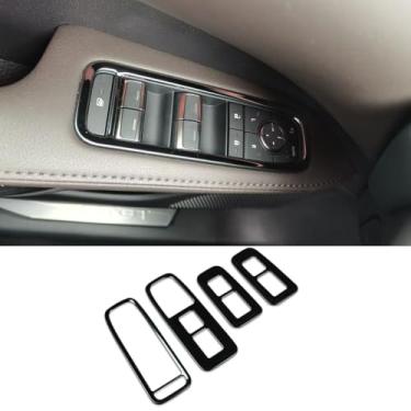 Imagem de Beautost Adequado para Lexus New RX RX350 RX350h RX500h F Sport 2023 2024 Interior Window Switch Console Painel Guarnições (Preto)
