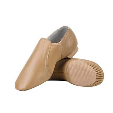 Imagem de Tênis de jazz unissex Dynadans de couro PU cabedal slip-on com inserção de arco para mulheres e homens, Marrom, 11 Women/10.5 Men