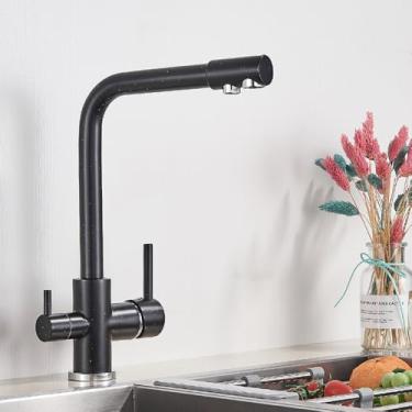 Imagem de Preto Cinza Filtro de Água Torneira Torneiras de Cozinha Misturador Filtro de Água Potável Torneira de Cozinha Torneira de Pia Torneira de Água Quente e Fria para Cozinha, Pontos Pretos