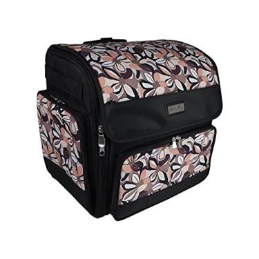 Imagem de Everything Mary Sacola Dobrável de Luxo para Artesanato, Bolsa Tote Floral Marrom com Rodas para Scrapbooking e Arte-Organizador de Viagem