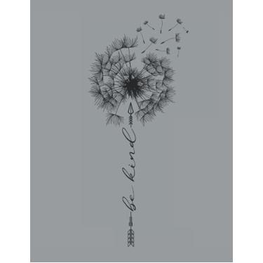 Imagem de Be Kind Flower Nicely Friendly Dandelion Arrow Tattoo Summer Design Gift: ANTI STRESS - COLORING BOOK - Mandalas - Funny Dandelion Be Kind Gift - A4 ... Templates - Antistress - Relax - for coloring