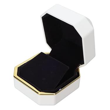 Imagem de Caixa de Jóias Iluminada por LED Orelha Stud Display Case para Proposta de Noivado Casamento você está Com Esta Caixa, Tais Casamentos ou Pensativos (Branco)