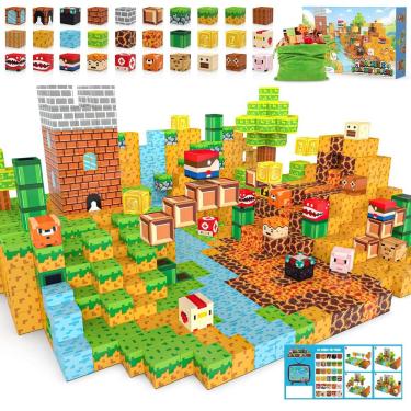 Imagem de Blocos de construção magnéticos Fuwidvia 100PCS para crianças de 3 a 13 anos