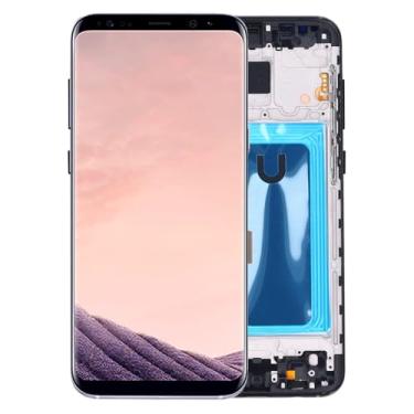 Imagem de 6.2 polegadas de substituição de tela para S8 Plus G955U G955F G955A, LED digitalizador de tela tátil kit de montagem com moldura e ferramenta de reparo (Preto)