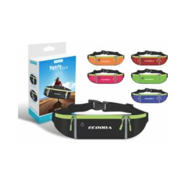 Imagem de Pochete Treino Esportiva 3 Compartimentos, Alça Reforçada, Saída para Fone de Ouvido Ajustável Impermeável