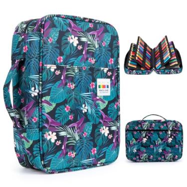 Imagem de YOUSHARES Estojo para Lápis de Cor com 300 Compartimentos- Organizador de Estojo para Caneta com Envoltório Prático e Zíper, Suporte Multicamadas para Lápis de Cor Prismacolor e Ca (, Bambu Tartaruga)