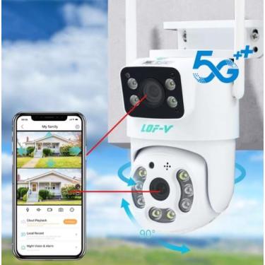 Imagem de Câmera Segurança Wi-fi A prova d,água 5g Lente Dupla Externa A Prova -
