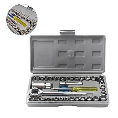 Imagem de Kit de Ferramentas com Chave Catraca e Soquetes - 40 Peças - AIWA