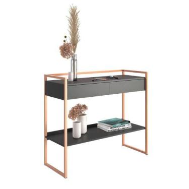 Imagem de Aparador Industrial Com Prateleira Dexter - CasaH, Preto/Cobre