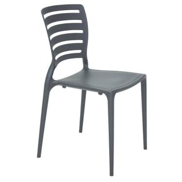 Imagem de Cadeira Sofia Em Polipropileno Fibra De Vidro Grafite Tramontina