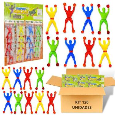 Imagem de Kit 120 Boneco Ninja Gruda Na Parede De Brinquedo Infantil  - Europio