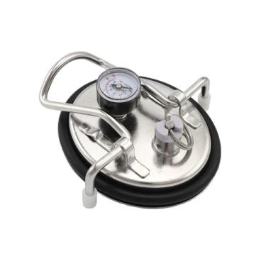 Imagem de Fabricação caseira de cerveja Cornelius Keg Carbonation Lid New Replacement Corny Keg Lid 0-90PSI Gauge O-ring for Homebrew Beer Soda Ball/Pin Lock Kegs Acessórios para vinho(Lid With Gauge)