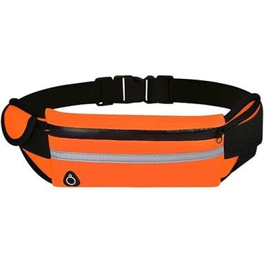 Imagem de Pochete Esportiva Premium Impermeável para Corrida, Academia, Bike e Trilha Porta Celular, Garrafa e Cinta Fitness Slim Unissex Compacta, Confortável e Durável para Atividades ao Ar Livre (LARANJA)
