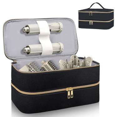 Imagem de Sambois Travel Carrying Case for Shark Flex Style, Double Layer Storage Case for Shark SpeedStyle Hair Dryer Attachments, Waterproof PU Leather Organizer Bag for Shark Flexstyle Airwrap S