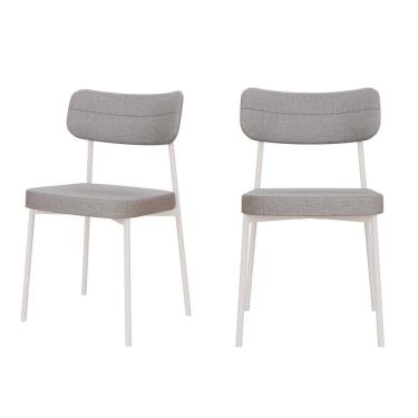 Imagem de Kit com 2 Cadeiras para Sala de Jantar Mona Yescasa Cinza Claro Corriente/Branco