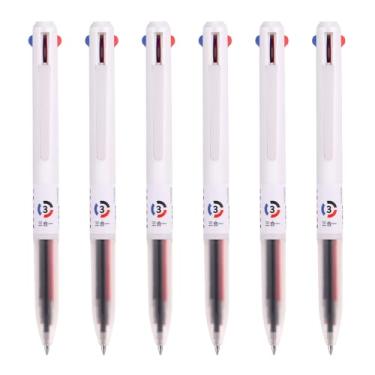 Imagem de VideMundi 6 canetas multicoloridas, canetas coloridas de 0,5 mm, caneta de tinta de gel multicolorido 3 em 1, canetas de rolo de tinta de gel retráteis de 3 cores para escritório, material escolar