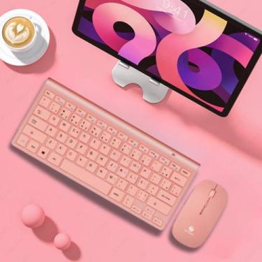 Imagem de Kit Teclado + Mouse Wireless usb Sem Fio Ergonômico Pc Notebook Abnt C