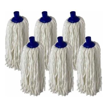 Imagem de Refil Mop Esfregão Úmido Rosca Universal Algodão Kit Com 6 - Roma