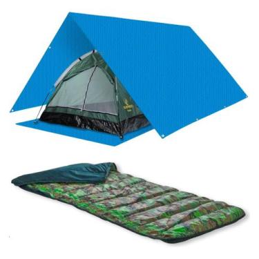 Imagem de Barraca 2 Pessoas Saco Dormir Colchonete 2em1 Lona 3m Tenda - Koala