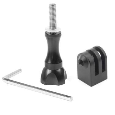 Imagem de DKE&YMQ Mini adaptador de metal preto de alumínio para acessórios de câmera esportiva GoPro13 DJI e parafusos de metal