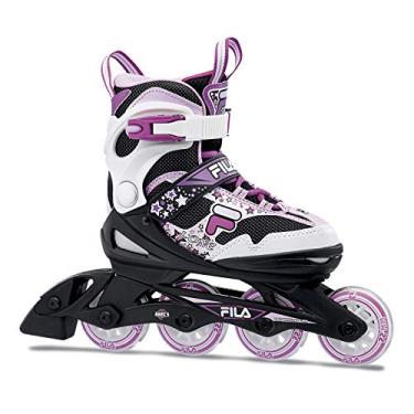 Imagem de FILA J-One Patins infantis ajustáveis - ajuste seguro para pés em crescimento, ideal para meninos e meninas, preto/rosa, pequeno - criança pequena 10-1