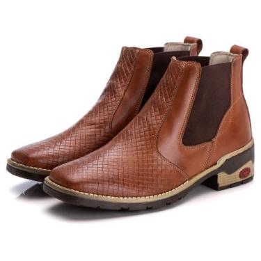 Imagem de Bota Botina de Elástico Cano Curto 100% Couro de Animal - Cláudia Bene