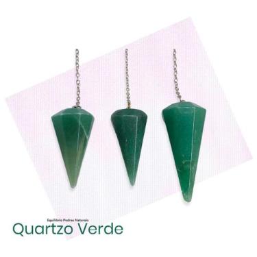 Imagem de Pêndulo Natural Facetado Quartzo Verde - Radiestesia E Reiki - EQUILIB