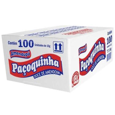 Imagem de Doce De Amendoim Paçoca Rolha Embalada Paçoquinha com 100 unidades - A