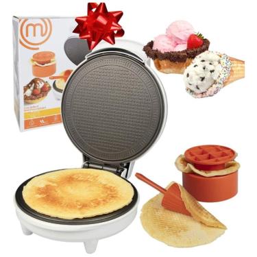 Imagem de Máquina de Waffle Cone Sorvete Inclui Shaper Roller e Bowl Press, 110v, MASTERCHEF WCB 041, Branco