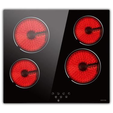 Imagem de Cooktop de cerâmica NOXTON, fogão elétrico embutido de 4 queimadores fogão elétrico com controle de toque temporizador de bloqueio para