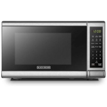 Imagem de Micro Ondas de Bancada em Aço Inoxidável 19L com 10 Programas, 110V 700W, BLACK DECKER EM720CB7, Prata