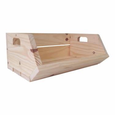 Imagem de Caixote de Feira Decorativo em Madeira de Pinus para Frutas e Verduras