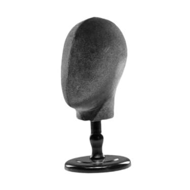 Imagem de Zialofi Cabeça de manequim peruca suporte multifuncional portátil com base cabeça manequim modelo chapéu expositor para adereços shopping chapéus, Preto