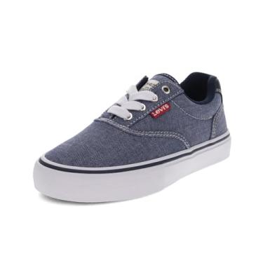 Imagem de Levi's Tênis infantil Thane Chambray casual com cadarço, Azul, 19