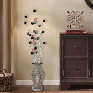 Imagem de Luminária de chão nórdica moderna com flores, arte da moda, sala de estar, sofá, quarto, casamento, LED, originalidade, luz decorativa de pé (estilo 24)