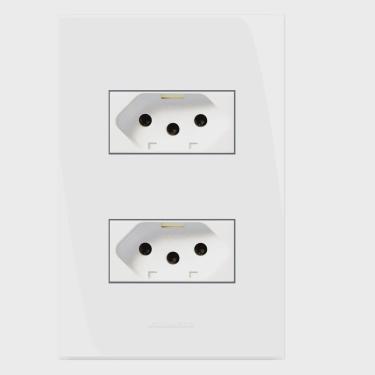 Imagem de Conjunto 2 tomadas 2 Pólos 20A 250V com Placa 4x2 Inova Pro Alumbra