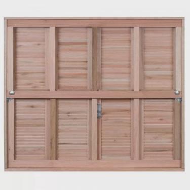 Imagem de Janela de Madeira Veneziana 120x140cm Com Caixilho e Guilhotina ewk G990 Rondosul