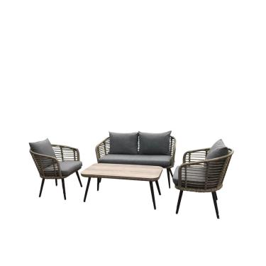 Imagem de Conjunto de Àrea Externa Capri com 1 Sofá, 2 Poltronas 1 Mesa - Cinza