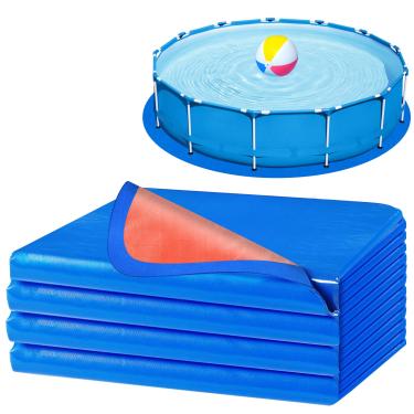 Imagem de Almofada de forro de piscina de 21 m para piscinas redondas acima do solo, lona espessa para debaixo da piscina, tapete de piso de pano de almofada de piscina de duas cores para fundo de piscina