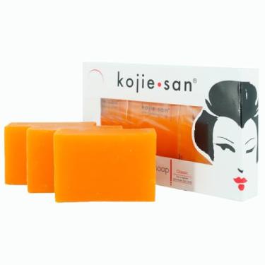Imagem de Kojie San Sabonete Clareador Para Pele, Corpo E Rosto - Sabonete Original De Ácido Kójico, Sabonete Em Barra Removedor De Manchas Escuras Com Óleo De Coco E Árvore Do Chá - 65G X 3 Barras